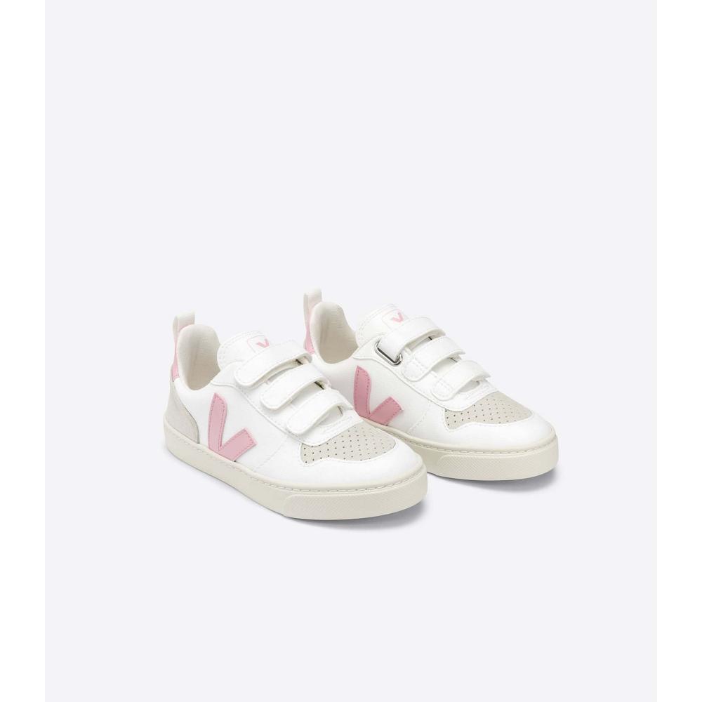 Veja V-10 STRAPS CWL Schoenen Kinderen White/Pink | NL 801KOR